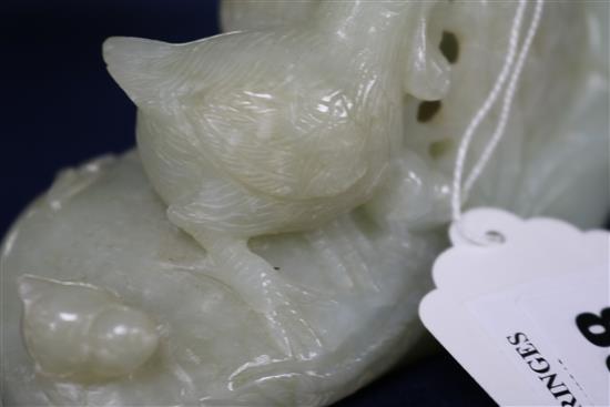 A Chinese celadon jade censer, 5.5in. (14cm)